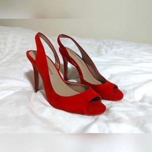 Neiman Marcus Strappy Red Stilettos Size 7.5 Women's
